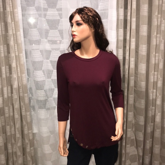 3/4 Length Sleeve Side Slit Button - Picture 3 of 4